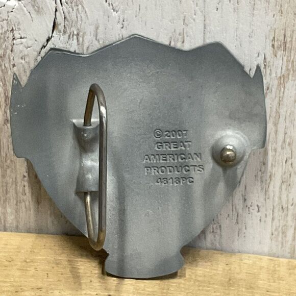 2007 US Navy Belt Buckle Mens Eagle Crest Patriotic Pewter Great American - Picture 4 of 6